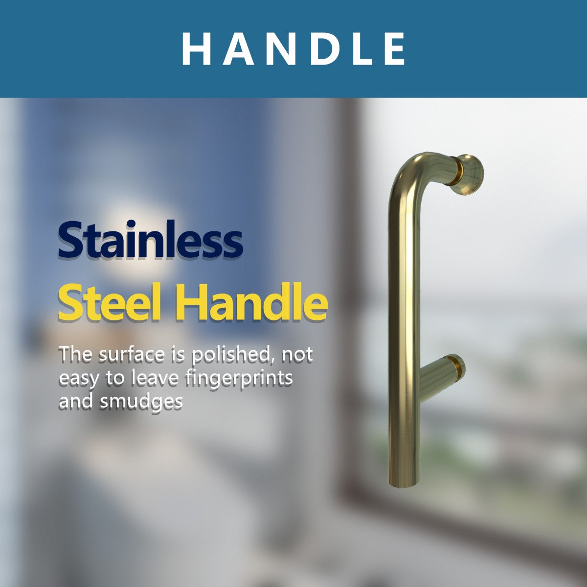 Classy 34-36"x72" Frameless Shower Door in Brush Gold,Water Repellent Glass with Seal Strip Parts and Handle,6mm Glass Shower Door - ExBriteUSA