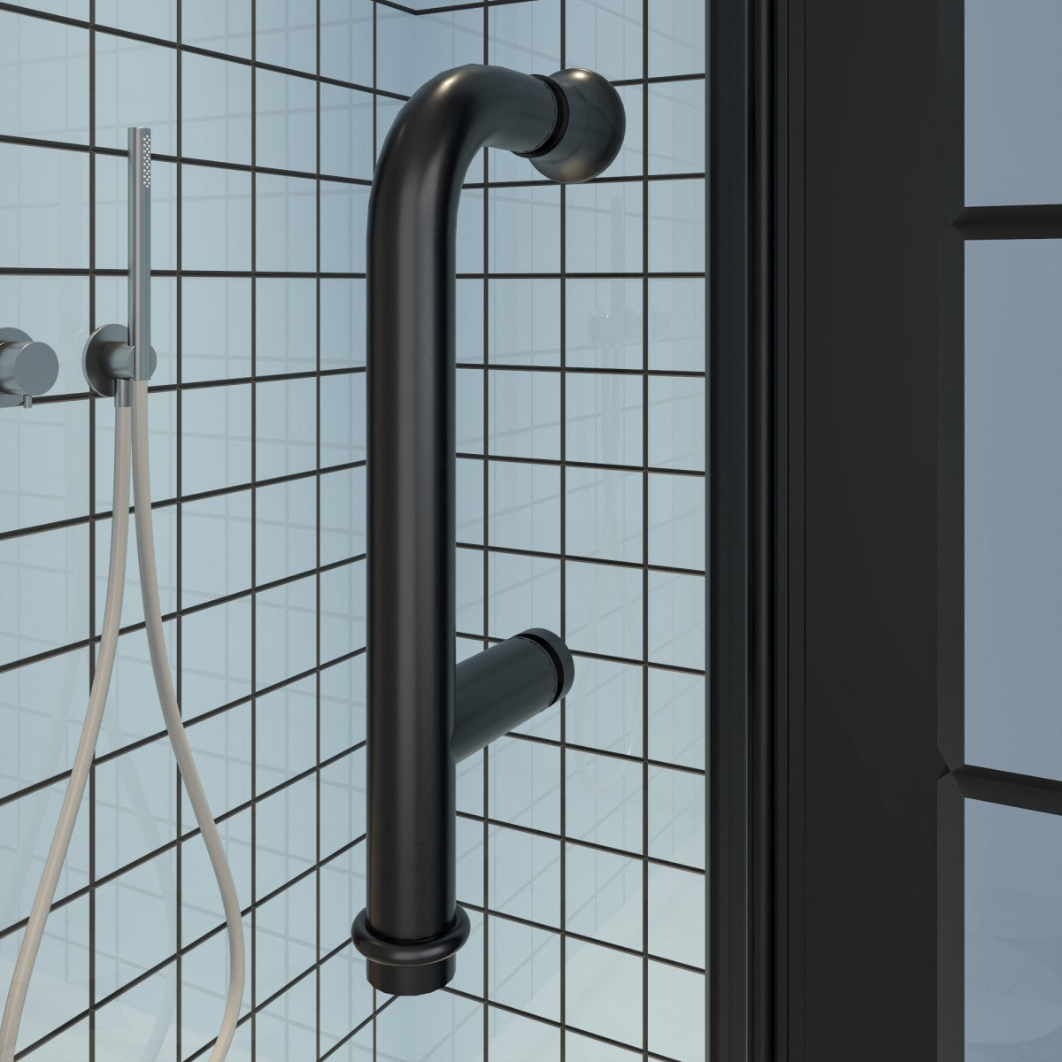 Exbrite Adapt Bifold Shower Door 36-38 in.W x 72 in.H Pivot Swing Shower Doors,Matte Black,Clear Tempered Glass