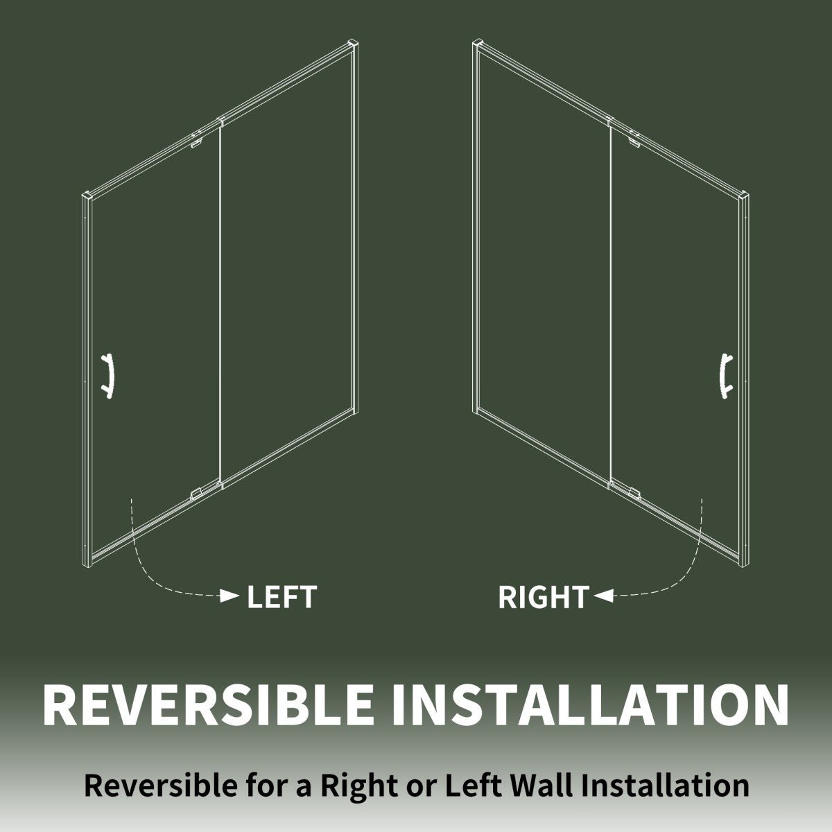 Flexi 44 - 48"x71" Frameless Shower Door in Brushed Nickel,Water Repellent Glass with Seal Strip Parts and Handle,6mm Glass Shower Door
