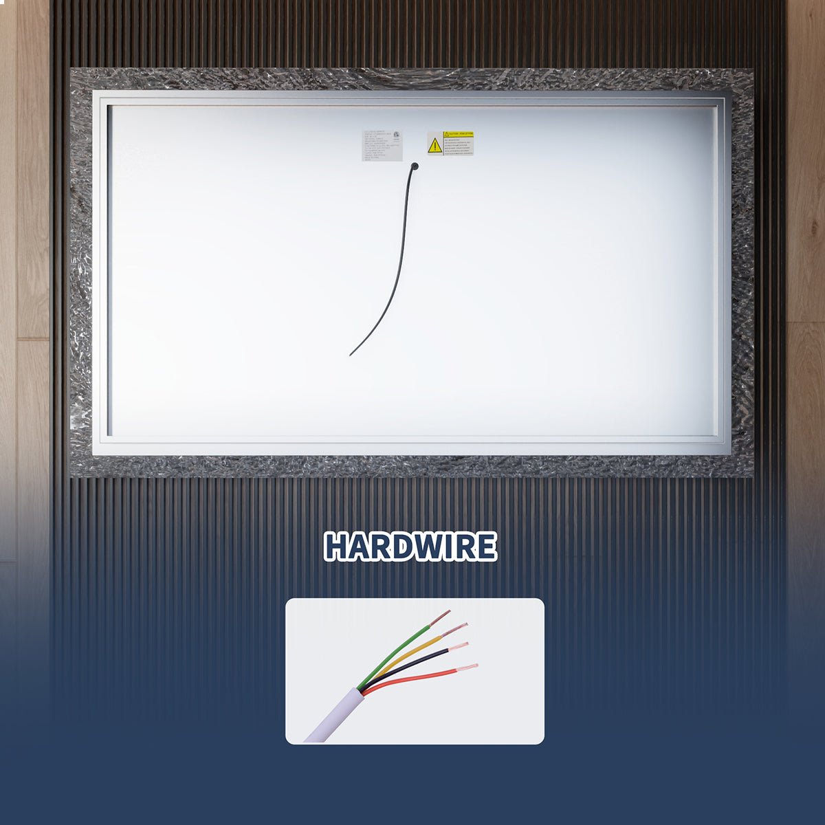 Glacy Series 60" x 36" Rectangle LED Bathroom Mirror – Ice Textures Edge, Smart Dimming, Defogger, ETL Certified