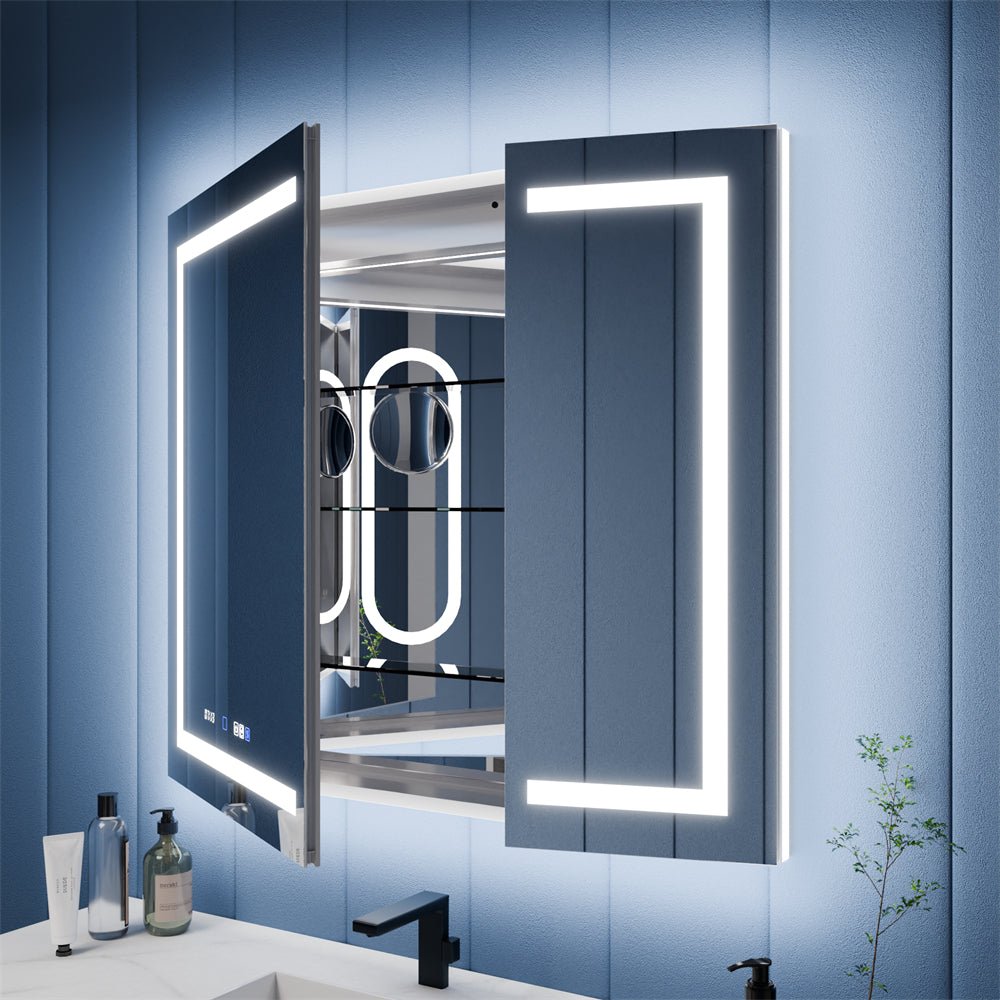 Glass front medicine cabinet sales