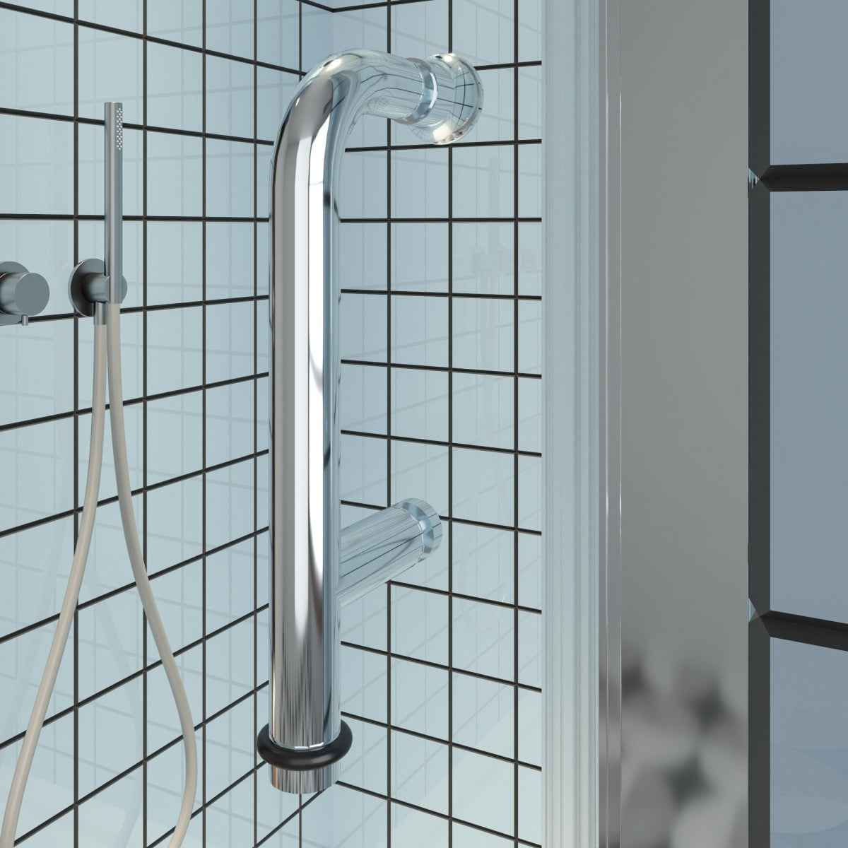 Exbrite Adapt Bifold Shower Door 34-36 in.W x 72 in.H Pivot Swing Shower Doors,Chrome,Clear Tempered Shower Glass