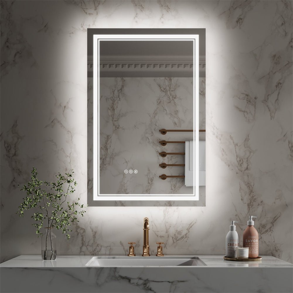 Linea 24" W x 36" H LED Heated Bathroom Mirror,Anti Fog,Dimmable,Front ...