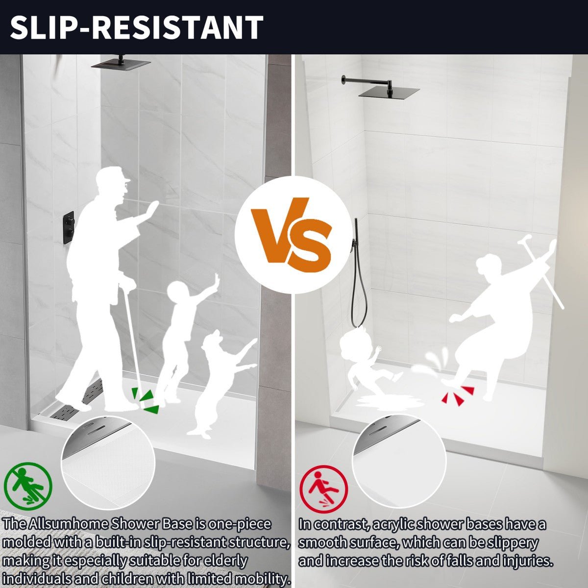 Pequod - R Shower Base, 60"x 36", White with Brushed Nickel Cover,Right