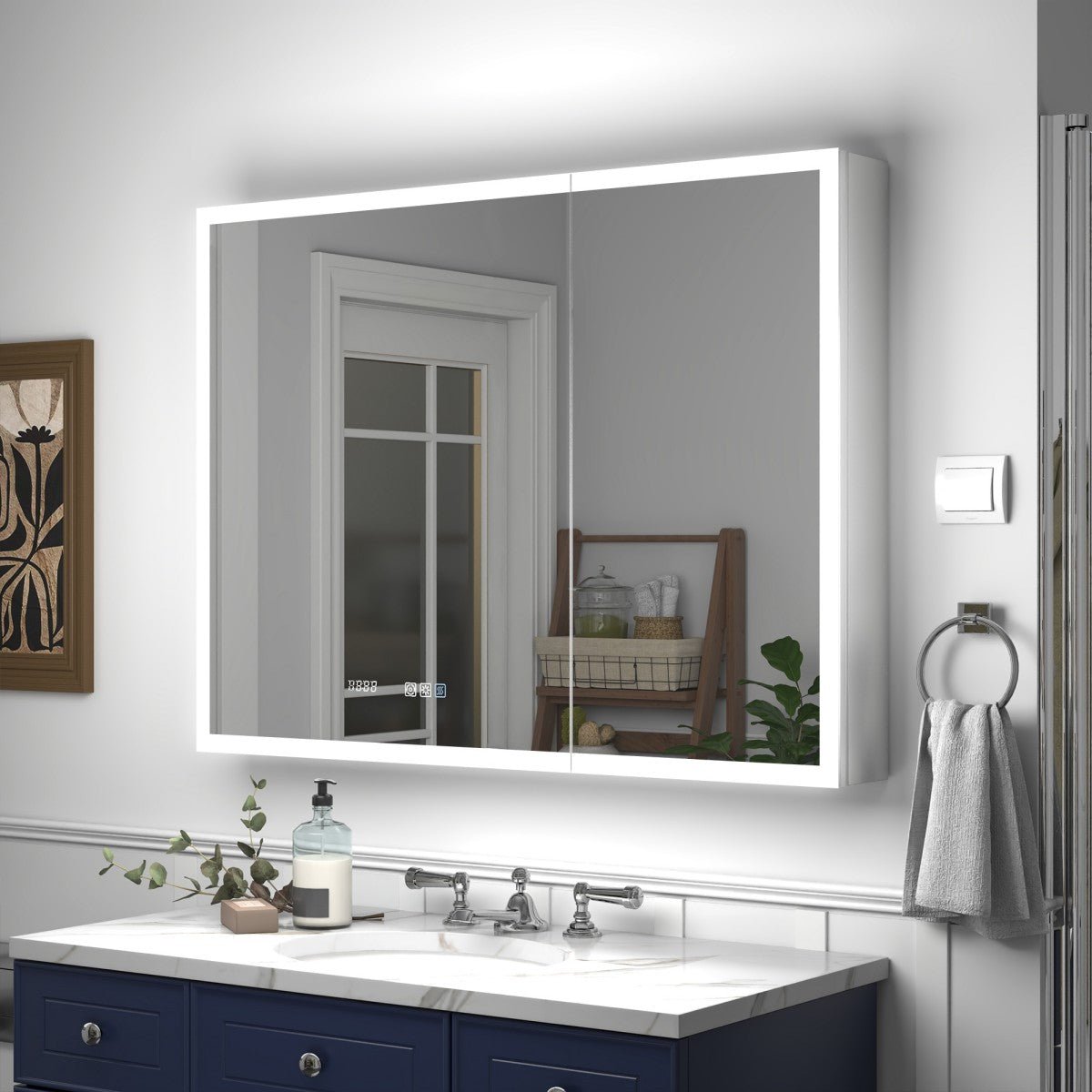 Rim 40" W x 30" H LED Lighted Medicine Cabinet, Mirrors – ExBriteUSA