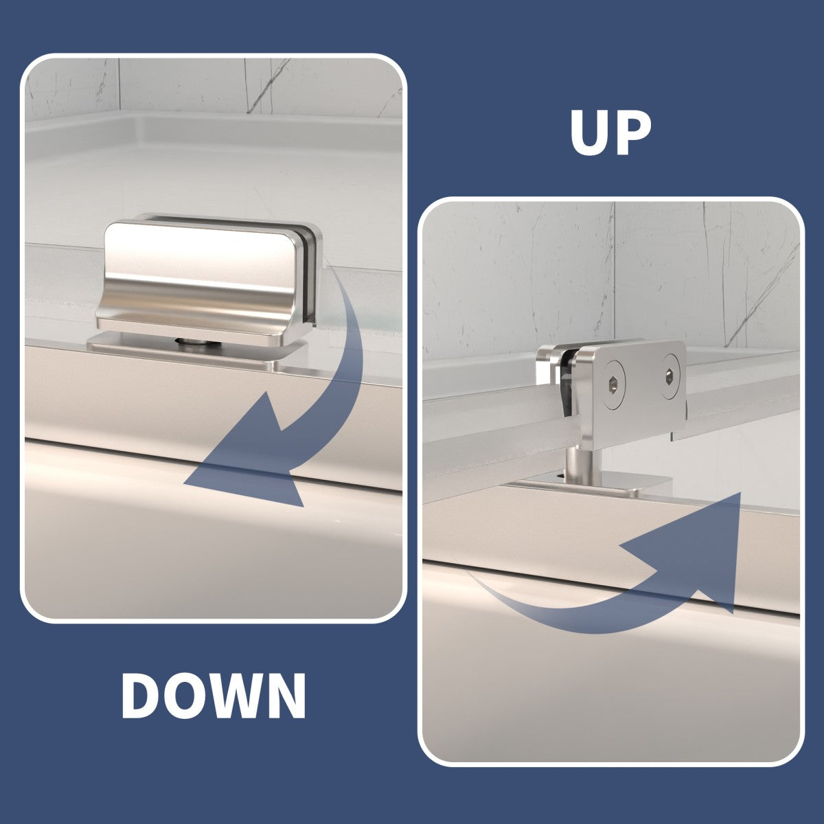 Flexi Showers 56-60" W x 71" H Glass Shower Doos Semi-Frameless,6mm Clear Tempered Glass Panel, Chrome Finish - ExBriteUSA
