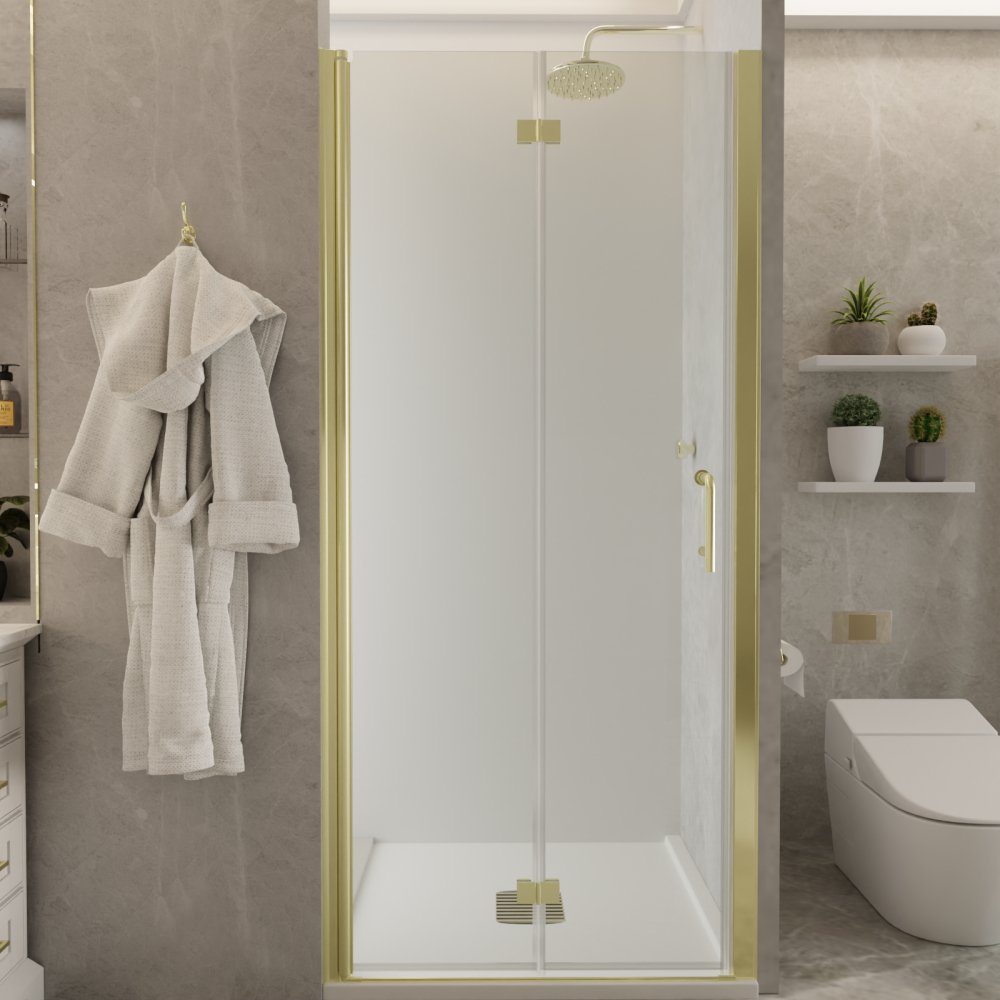 Folding Glass Shower Door For Bathroom
