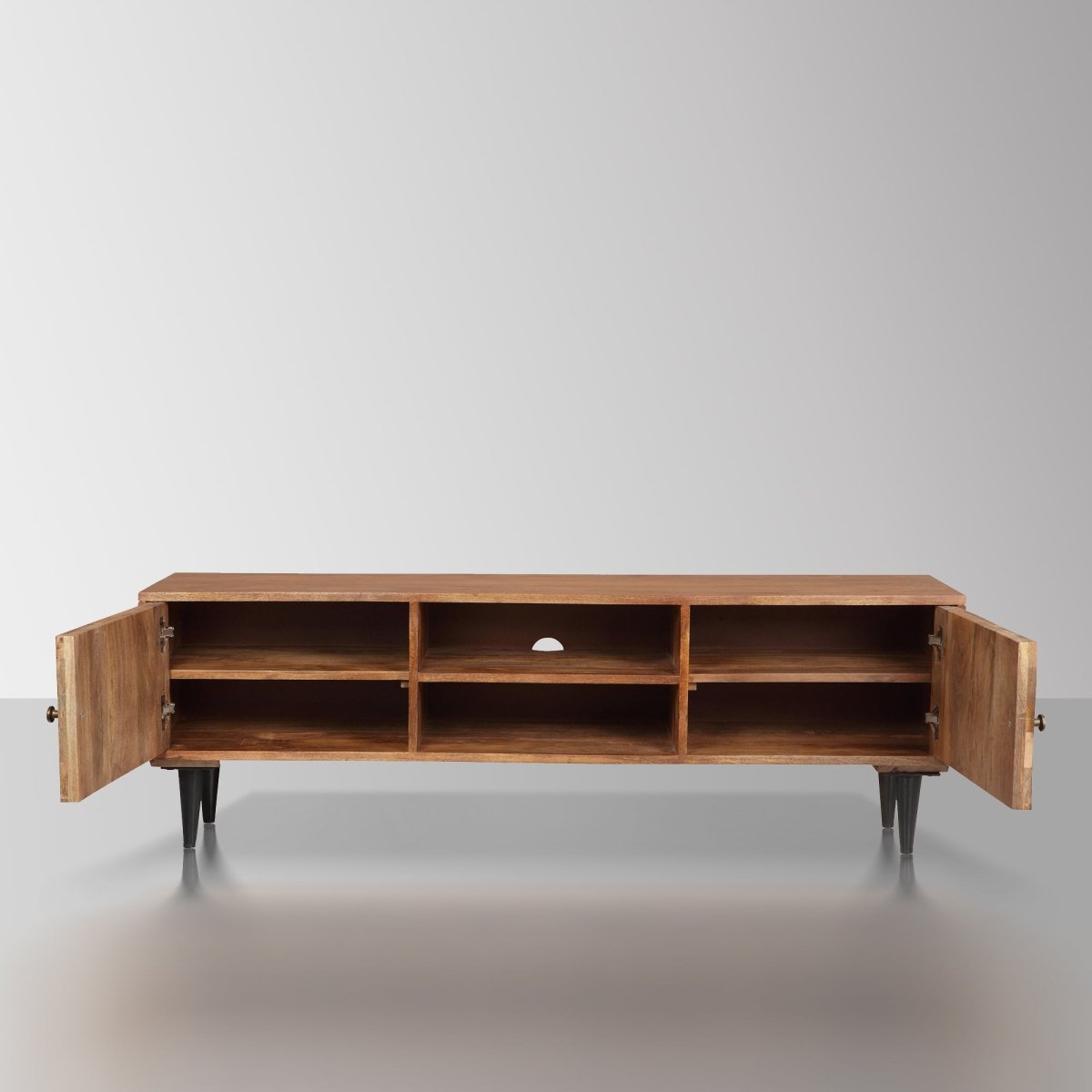 Allsumhome Solid Wood TV Stand Cabinet ,59"W X 18"H X 15"D - ExBriteUSA