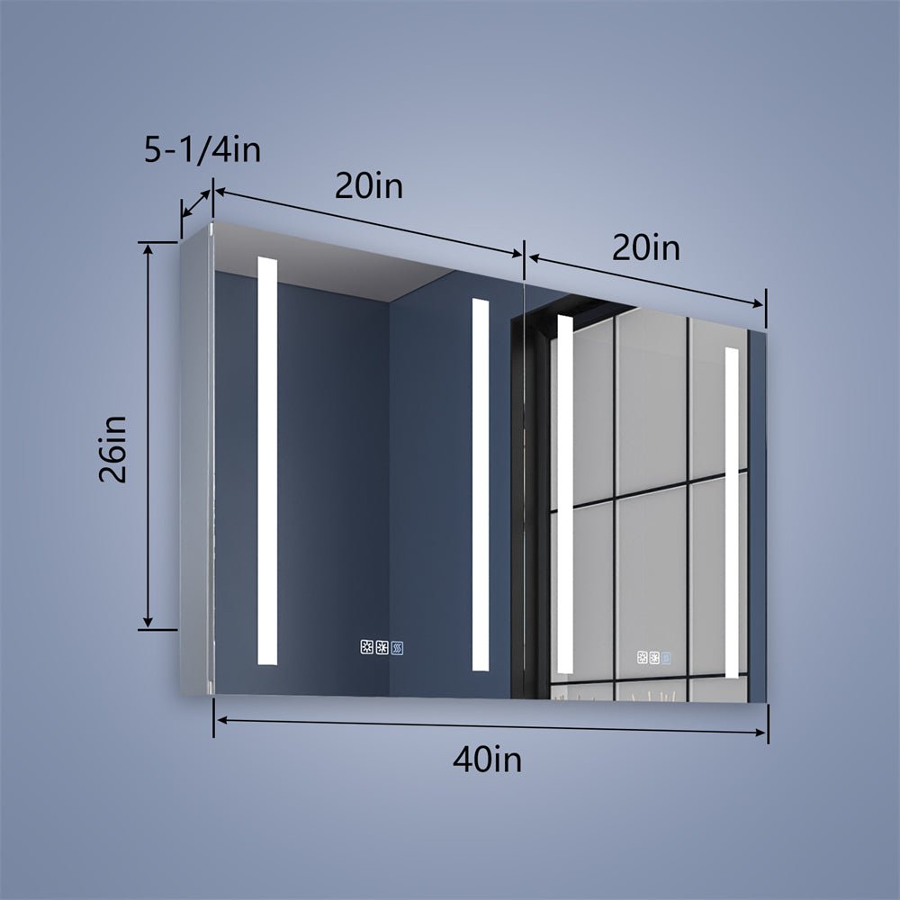 Boost-M1 40" W x 26" H Combination Medicine Cabinet with Mirror led Lighted Medicine Cabinet