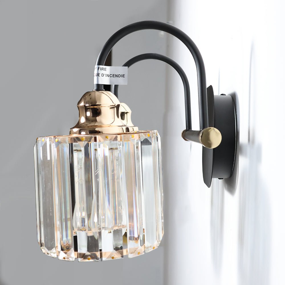 ExBrite 2-light 16" Wide Bathroom Gold Vanity Lights Crystal Vanity Lights Wall Sconces