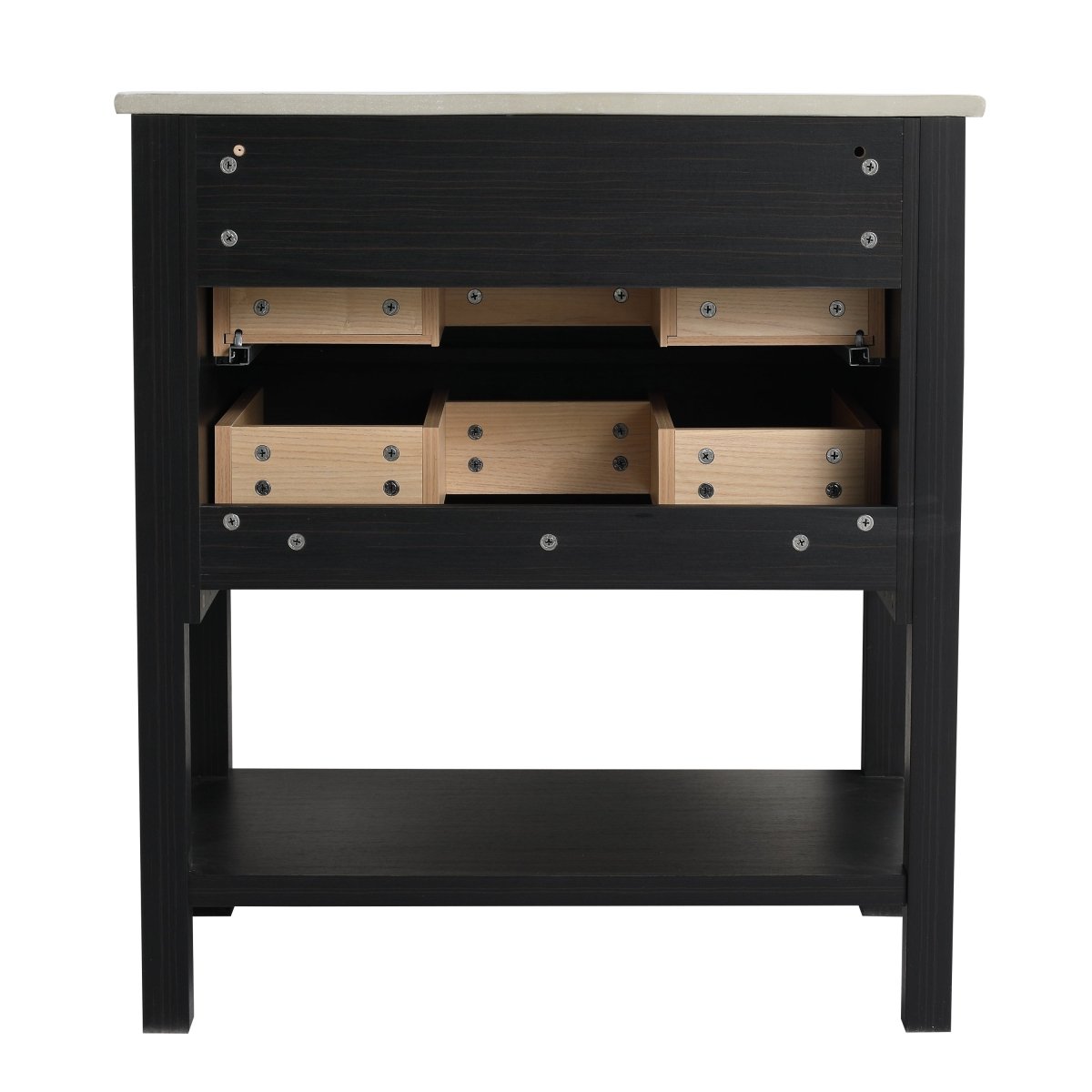 Exbrite 30 inch Bathroom Vanity With Sink and 2 Soft Close Drawers-BVB01030BCT-BL9075B
