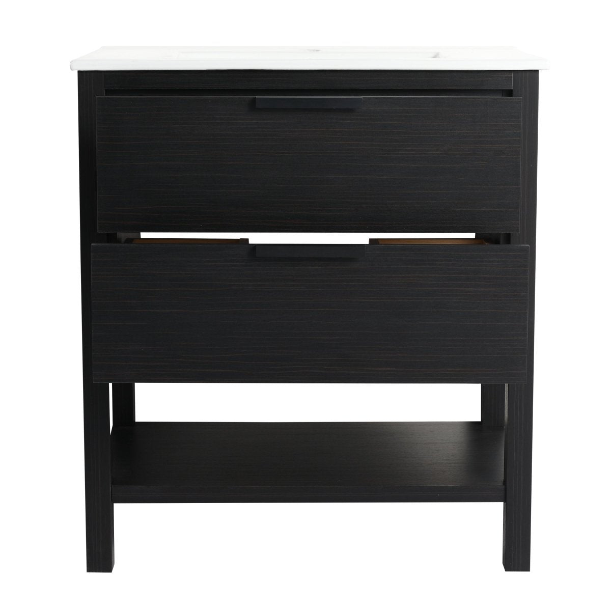 Exbrite 30 inch Bathroom Vanity With Sink and 2 Soft Close Drawers-BVB01030BCT-BL9075B