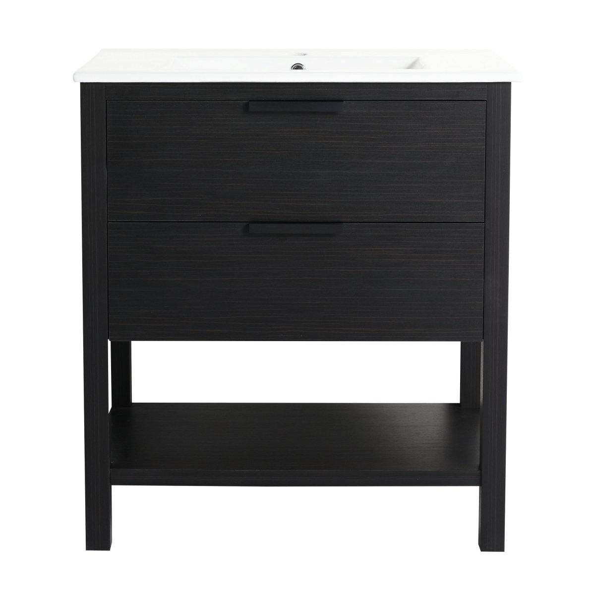 Exbrite 30 inch Bathroom Vanity With Sink and 2 Soft Close Drawers-BVB01030BCT-BL9075B