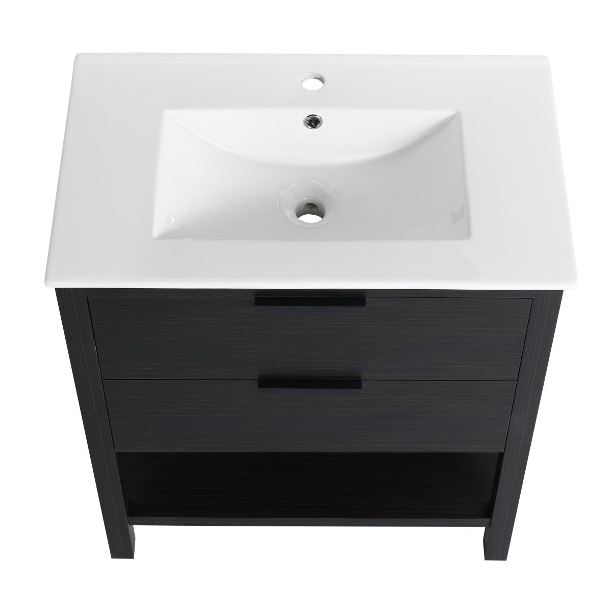 Exbrite 30 inch Bathroom Vanity With Sink and 2 Soft Close Drawers-BVB01030BCT-BL9075B