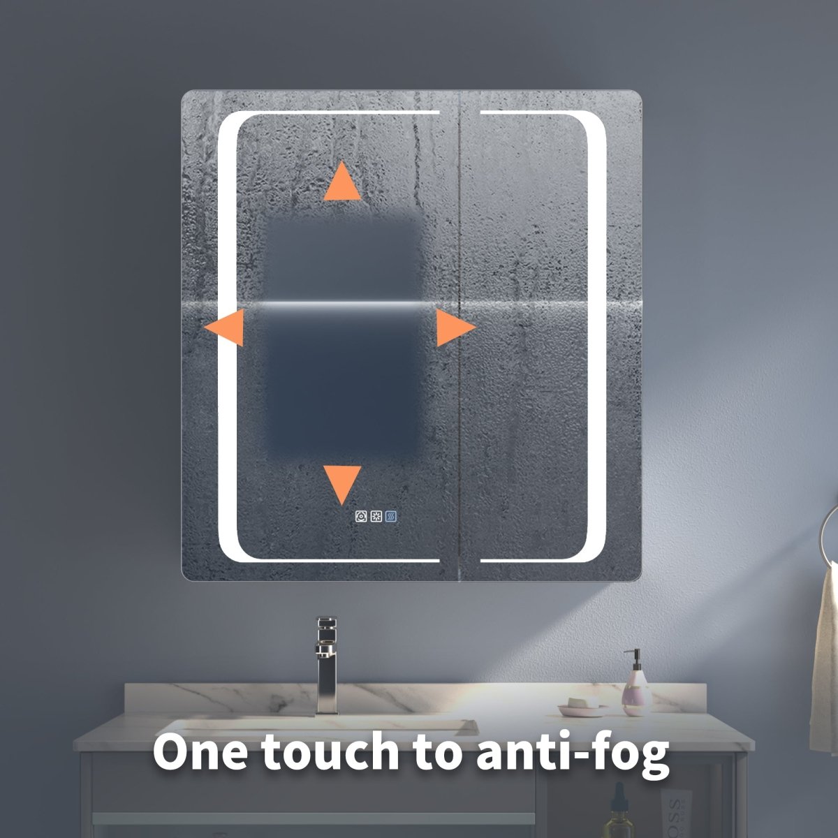 ExBrite 30" W x 32" H LED Lighted Bathroom Medicine Cabinet with Mirror Recessed or Surface Mounted LED Medicine Cabinet