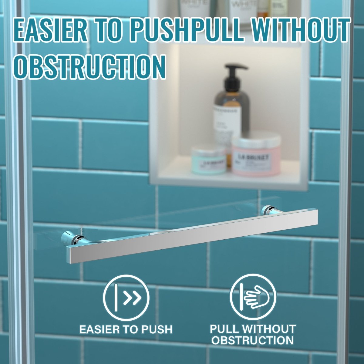 ExBrite 36" x 72" Pivot Corner Shower Door in Chrome,Clear Tempered Glass