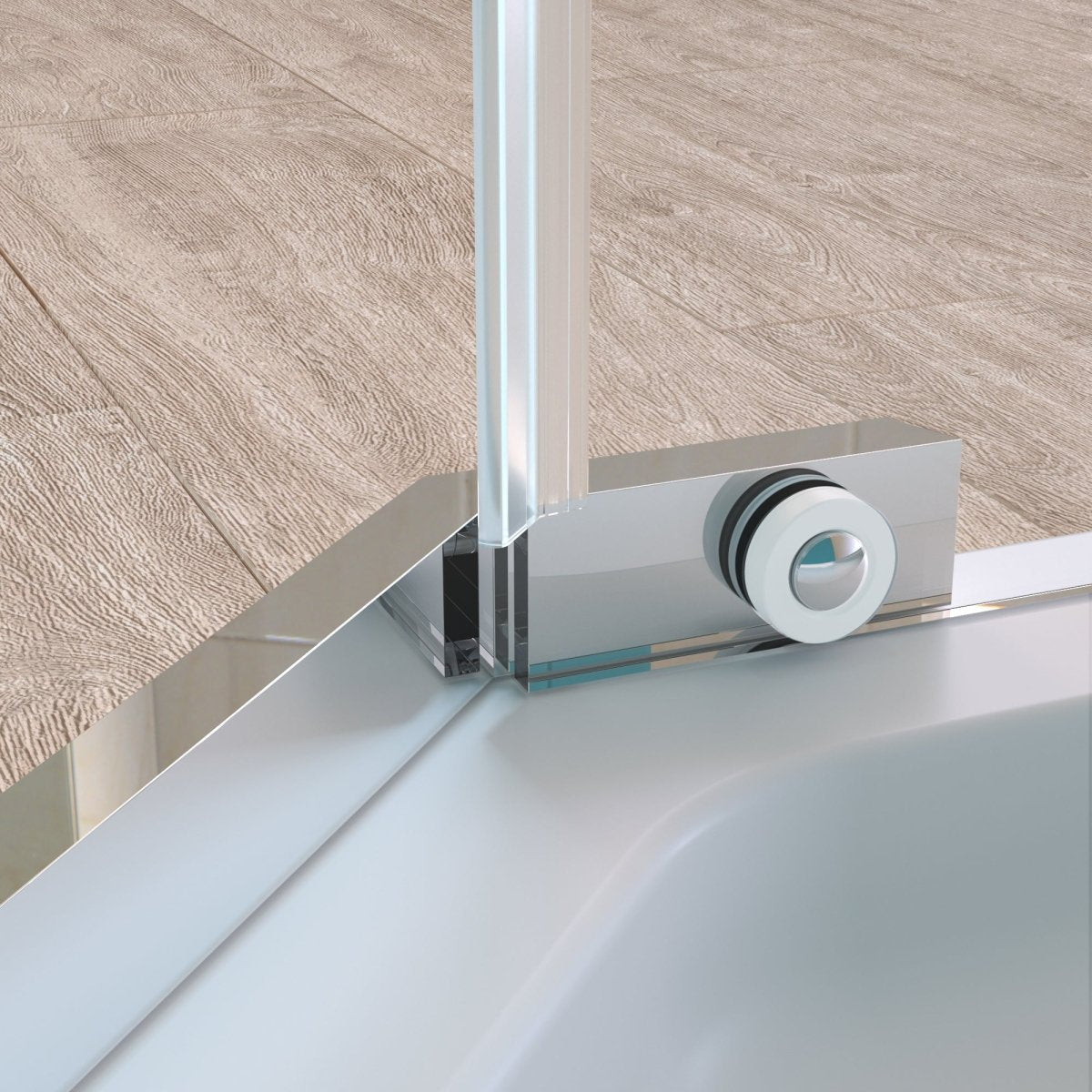 ExBrite 36" x 72" Pivot Corner Shower Door in Chrome,Clear Tempered Glass