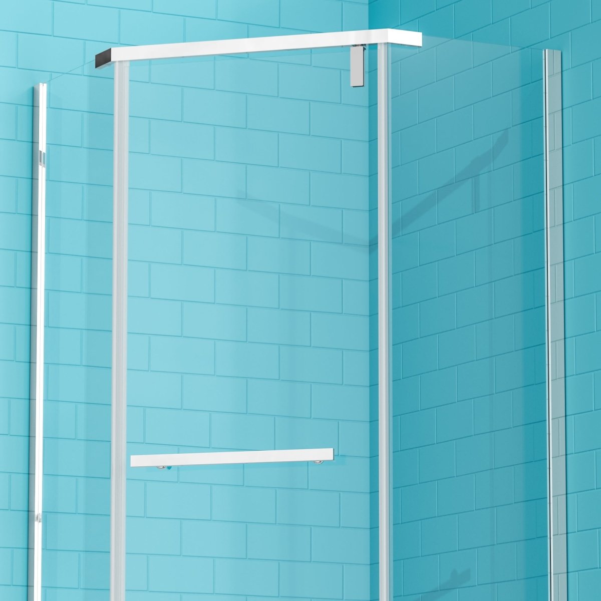 ExBrite 36" x 72" Pivot Corner Shower Door in Chrome,Clear Tempered Glass