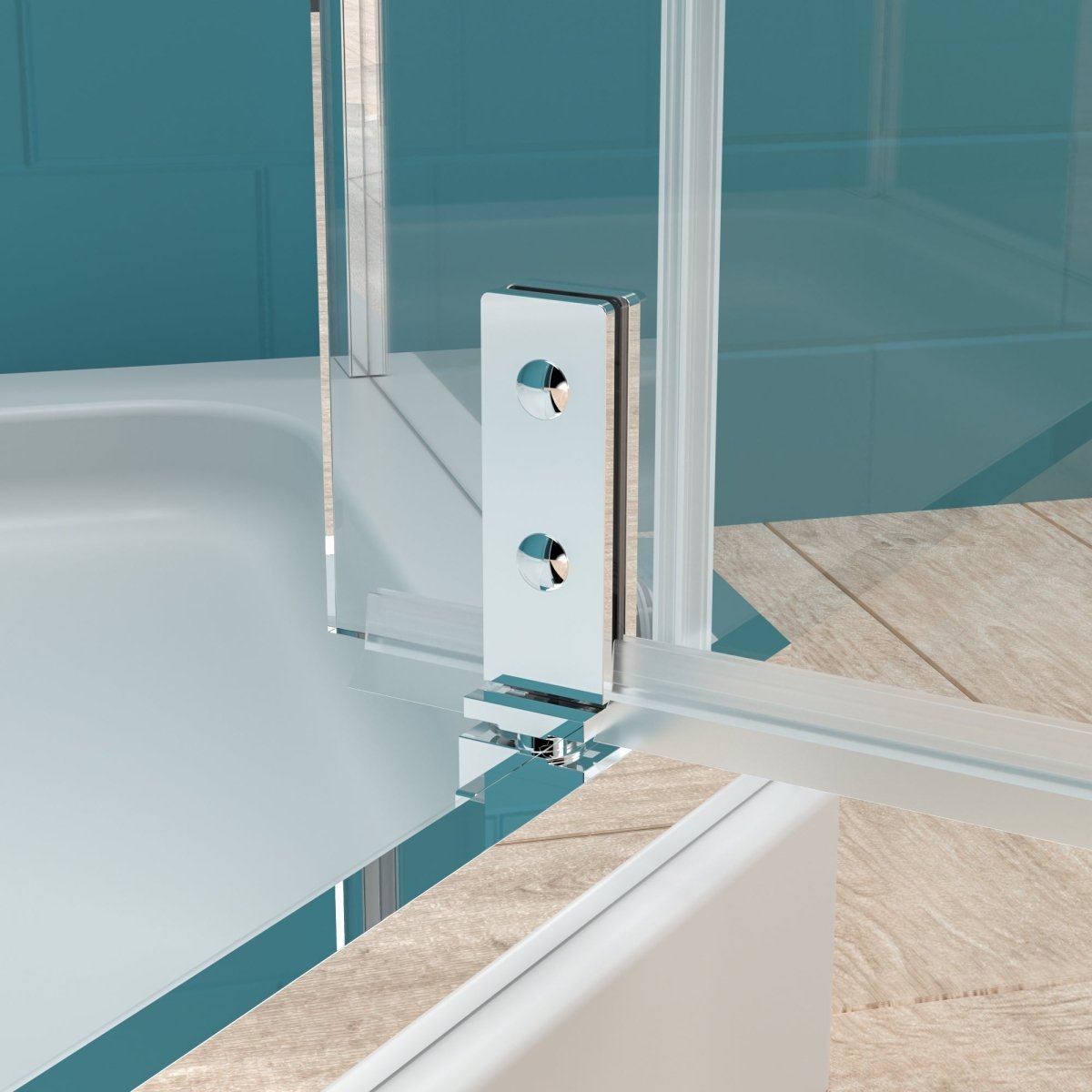 ExBrite 36" x 72" Pivot Corner Shower Door in Chrome,Clear Tempered Glass