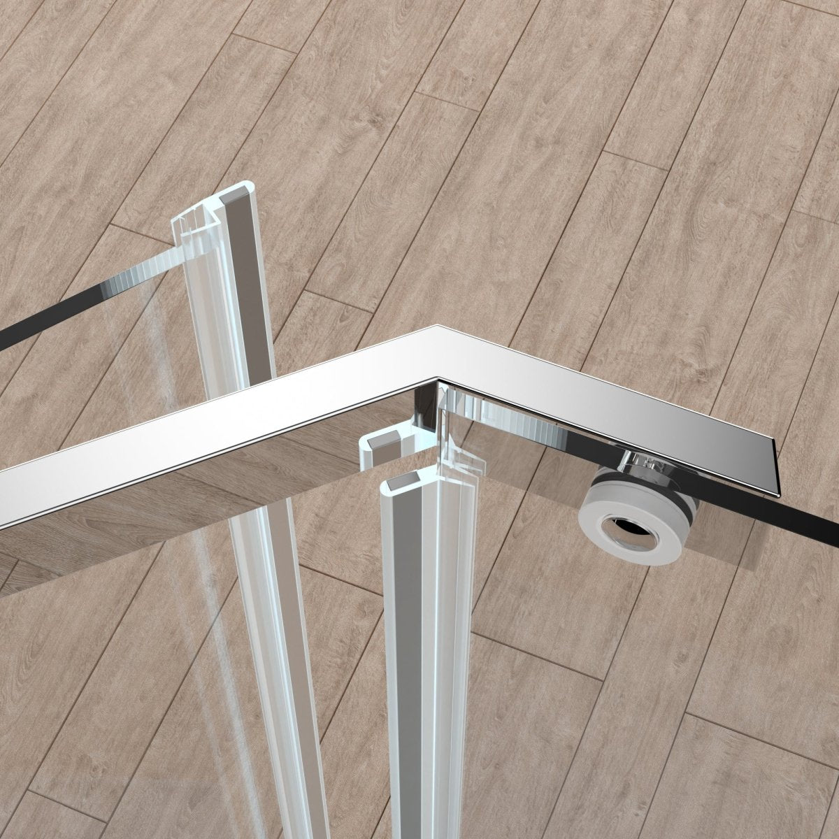 ExBrite 36" x 72" Pivot Corner Shower Door in Chrome,Clear Tempered Glass