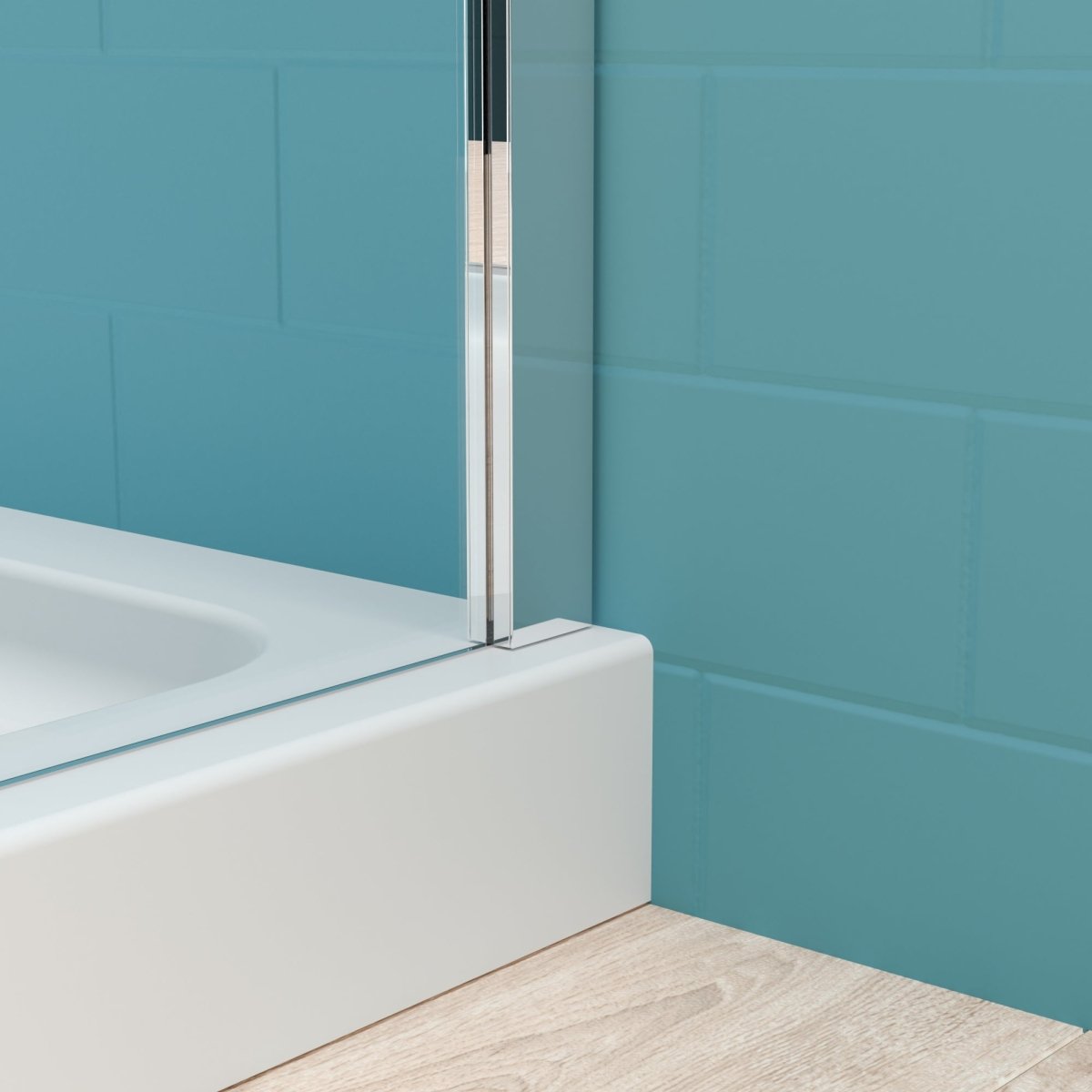 ExBrite 36" x 72" Pivot Corner Shower Door in Chrome,Clear Tempered Glass