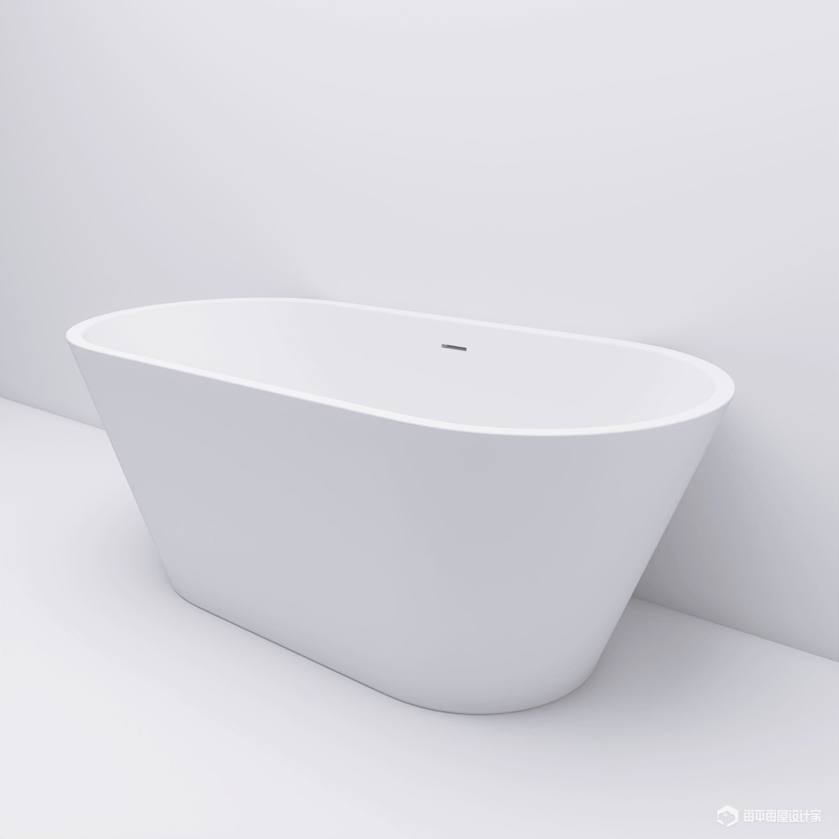 ExBrite 63" Acrylic Free Standing Tub Classic Oval Shape Soaking Tub, Adjustable Freestanding Bathtubs Gloss White