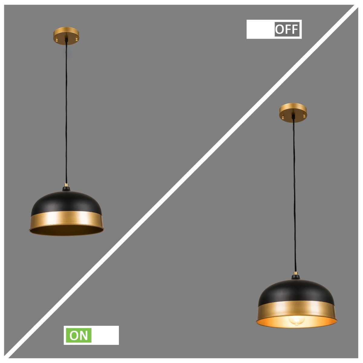 ExBrite Pendant Small (Black and Gold) 74.8“ Height Pendant Light - ExBriteUSA