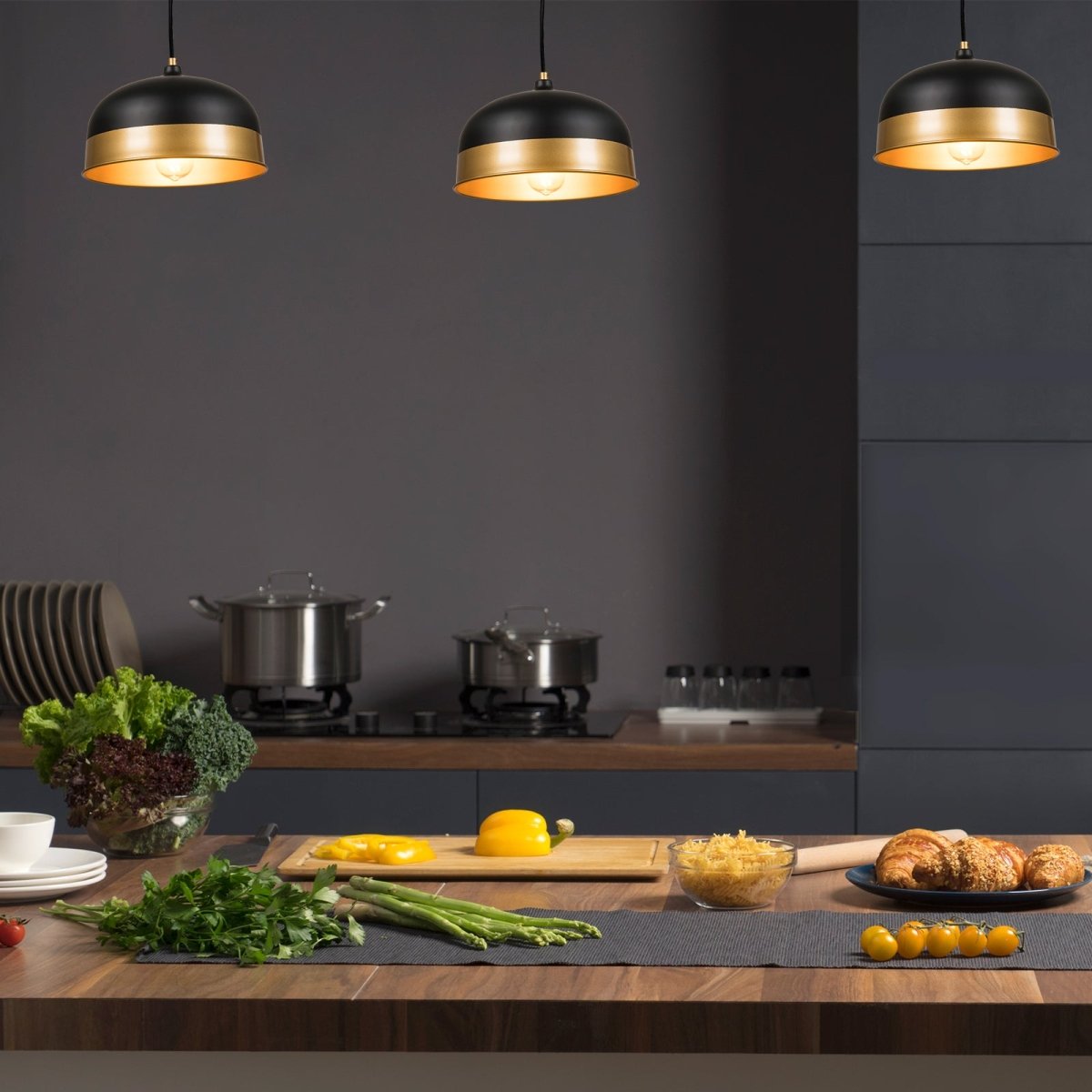 ExBrite Pendant Small (Black and Gold) 74.8“ Height Pendant Light - ExBriteUSA