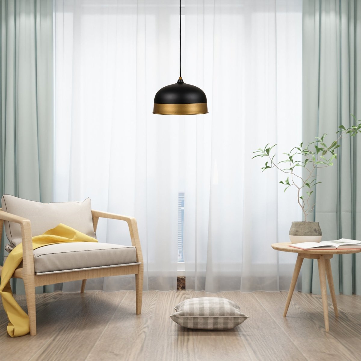 ExBrite Pendant Small (Black and Gold) 74.8“ Height Pendant Light - ExBriteUSA