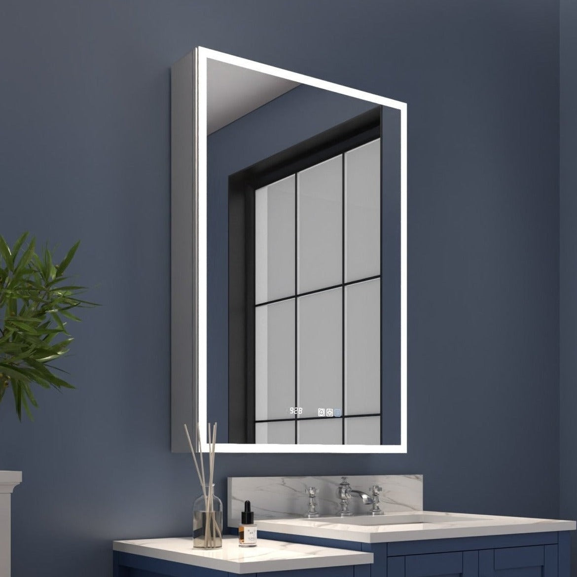 Rim 24" W x 36" H Led Lighted Medicine Recessed or Surface wit