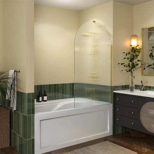 Serenity-S Series Reeded Glass Shower Doors: Stylish Bathtub Privacy Screen
