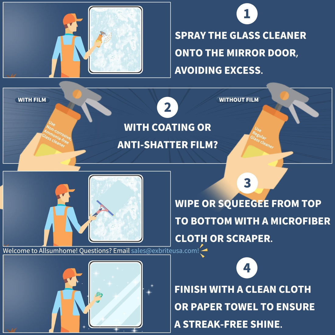 streak free mirror cleaning technique