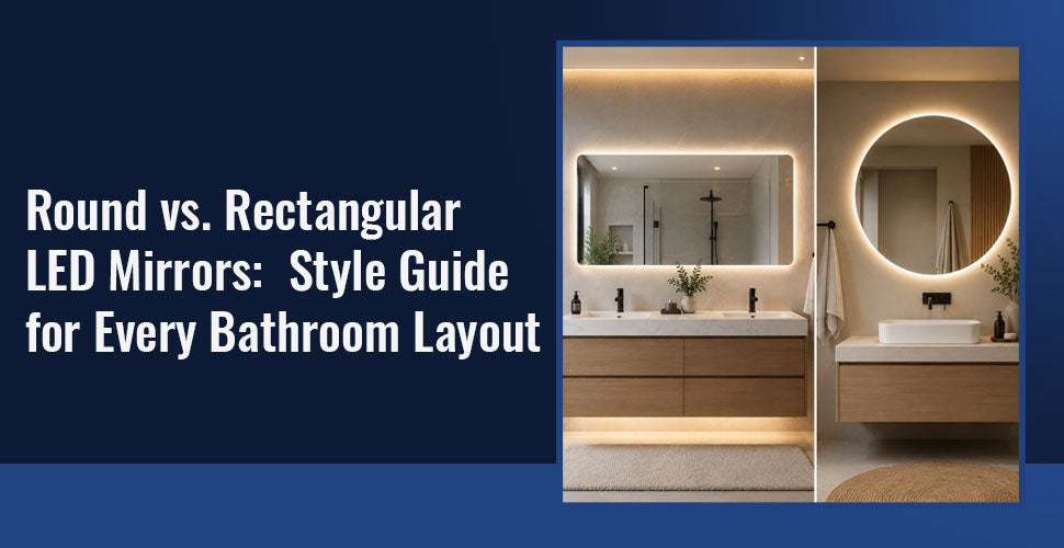 Round vs. Rectangular LED Mirrors-  Style Guide for Every Bathroom Layout