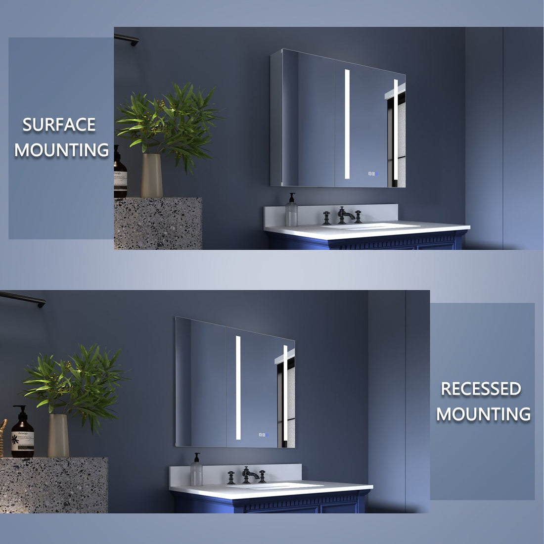 Are ExBrite Medicine Cabinets Suitable for Both Surface and Recessed Installation?