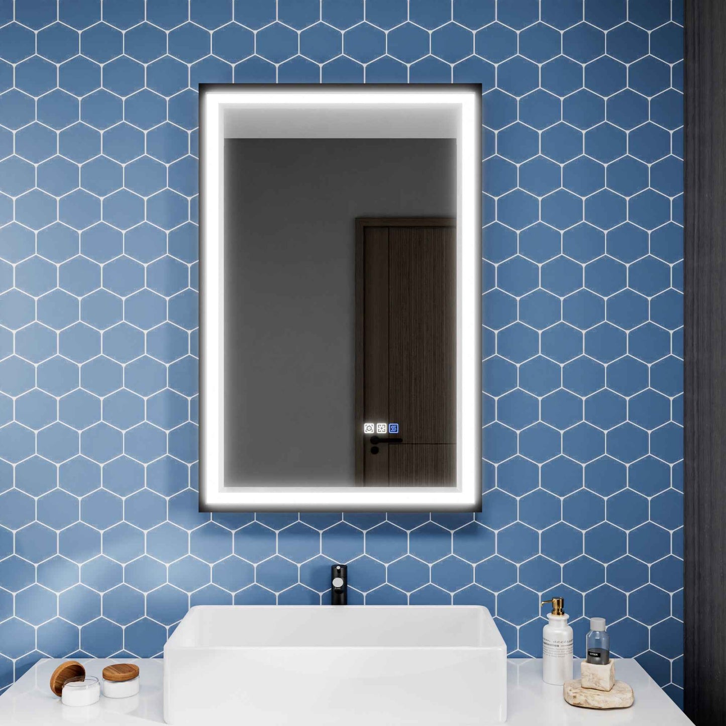 Verloar 22" W x 34" H Lighted Bathroom  Mirror,Dimmable,Anti Fog,Front-Lit Illumination（副本）