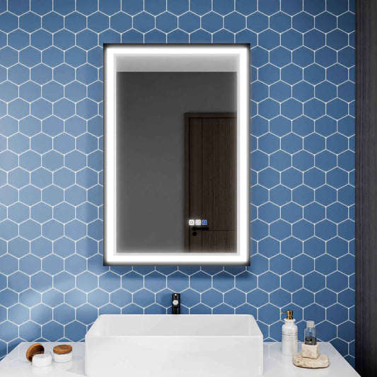 Verloar 22" W x 34" H Lighted Bathroom  Mirror,Dimmable,Anti Fog,Front-Lit Illumination（副本）