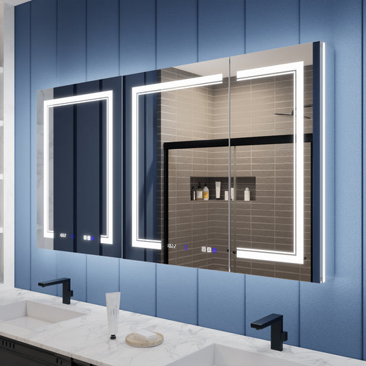 Illusion-B 60" x 32" | 60 inch LED medicine cabinet with Magnifiers Front and Back Light