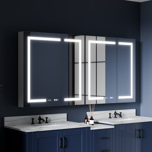 Medicine Cabinet Mirror with LED Lights - 72"W x 36"H Medicine Cabinet with Mirror, Recessed or Surface Mounted|ExBrite Boost-M1