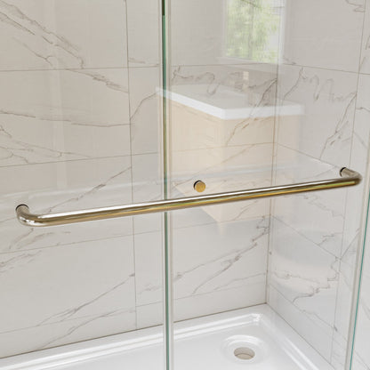 Glide 44-48" x 72" Framed Shower Door in Brushed Nickel,Water Repellent Glass Shower Door,Easy Glide Rollers Sliding Shower Door