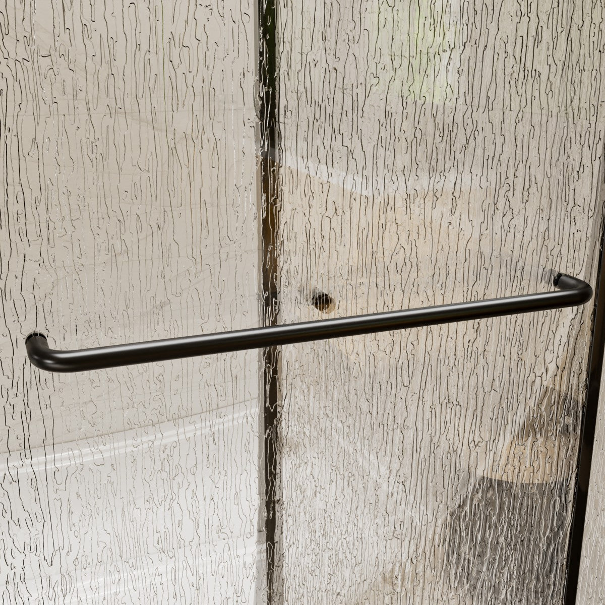 Glide-RA Semi-Frameless Shower Door 56-60 in. W x 70 in. H Bypass Sliding Shower Enclosure,Matte Black,Double Sliding Rain Glass Doors