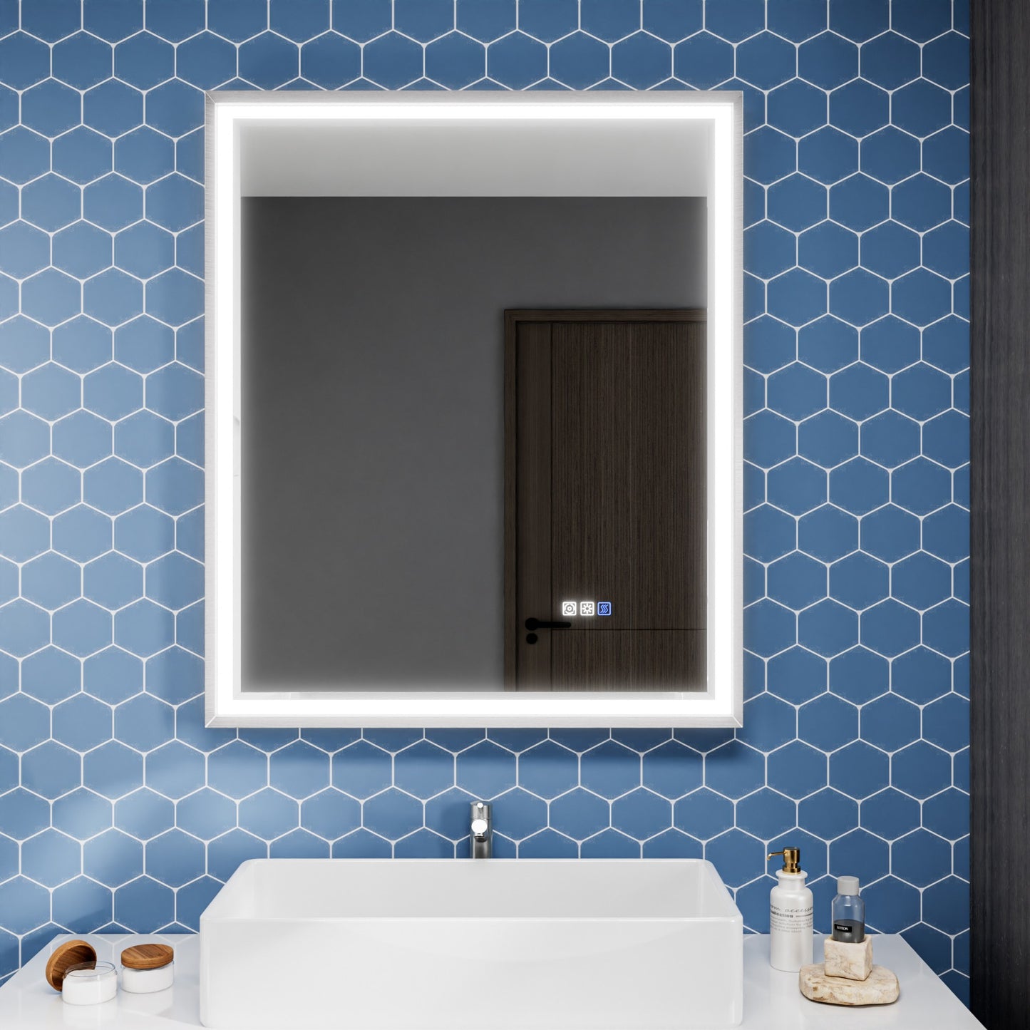 Verloar 30" W x 36" H Lighted Bathroom  Mirror,Dimmable,Anti Fog,Front-Lit Illumination