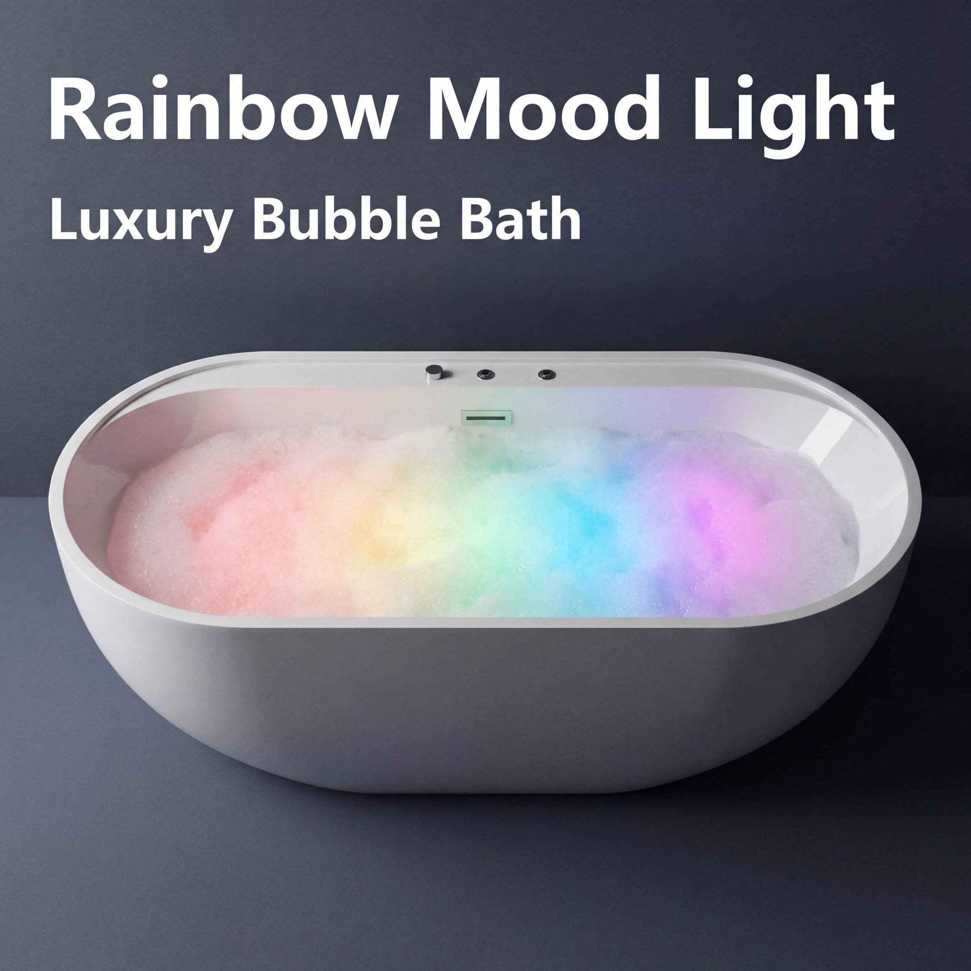 67" Whirlpool and Air Bath  Soaking Combination Tub with Adjustable Speed Air Blower and Air type control switch, White,AC-199B|Exbrite