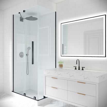 Apex-Noir 40"x30" Framed LED Lighted Bathroom Mirror