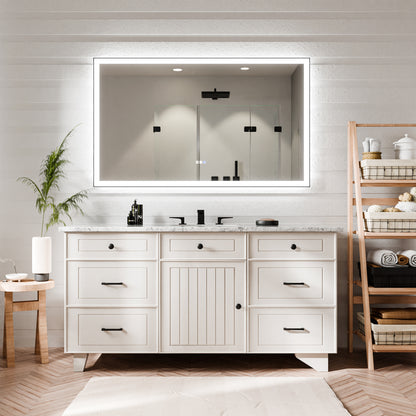 Apex-Noir 60"x36" Framed LED Lighted Bathroom Mirror