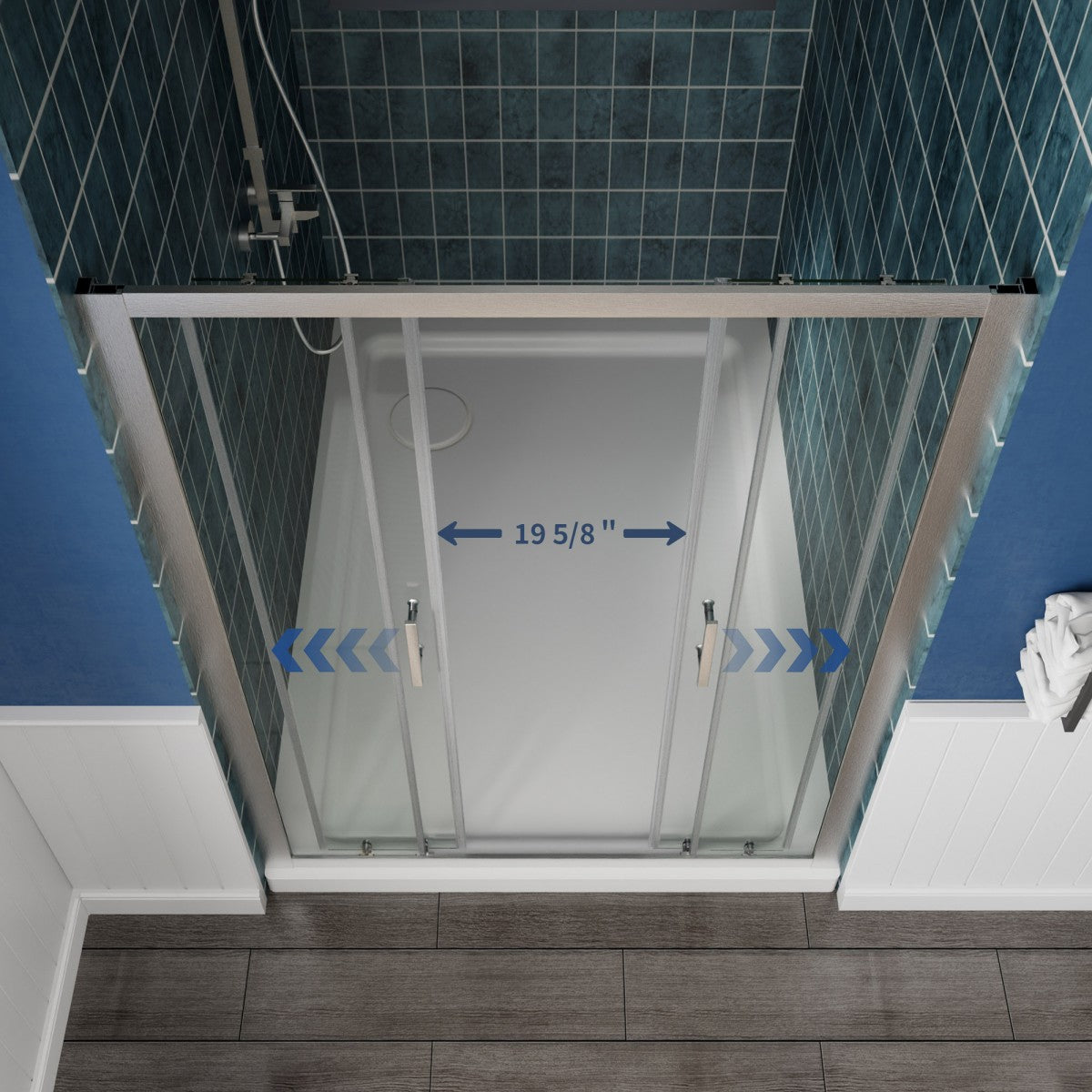 Holden 50-54"W x 70"H Easy Clean Shatter Proof Double Framed Sliding Shower Door with 1/4" (6mm) Clear SGCC Tempered Glass,Brush Nickel