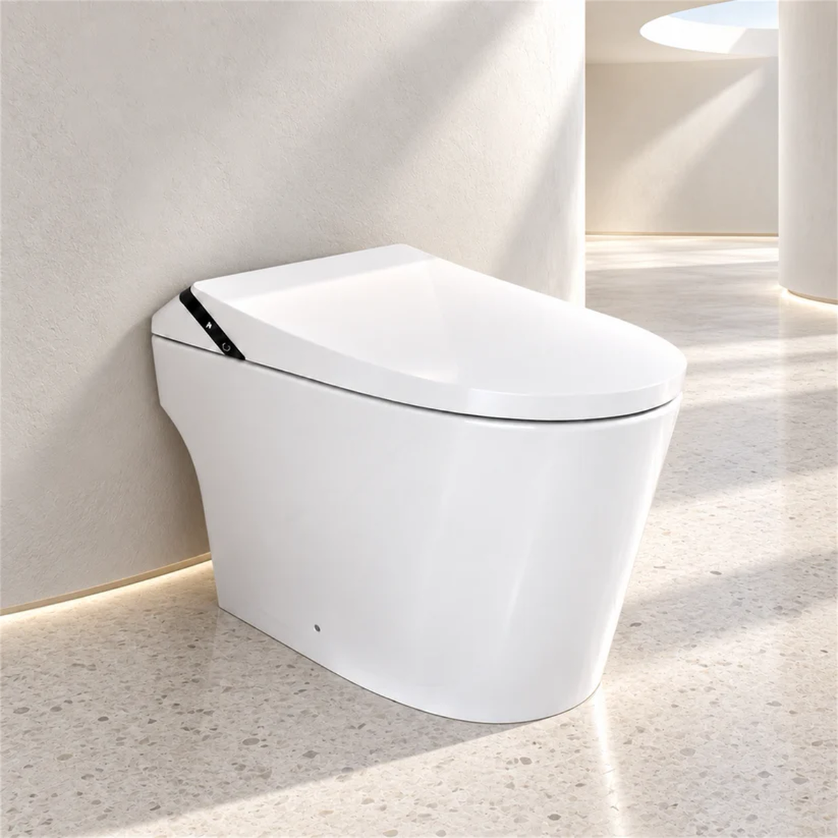 ExBrite Smart Pro ADA Height Smart Bidet Toilet with Auto Open & Close, Foam Shield, UV Sterilization, Heated Seat and Built-In Pump