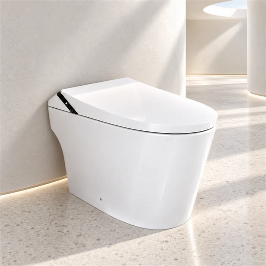 ExBrite Smart Pro ADA Height Smart Bidet Toilet with Auto Open & Close, Foam Shield, UV Sterilization, Heated Seat and Built-In Pump