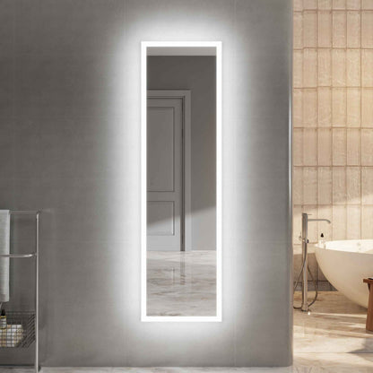 Allsum 20-1/8" x 70-1/8" Lighted Frameless Single Door Medicine Cabinet