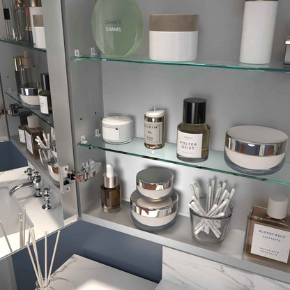Boost-M1 36" W x 30" H LED Lighted Bathroom Medicine Cabinet with Mirror Recessed or Surface Mounted LED Medicine Cabinet