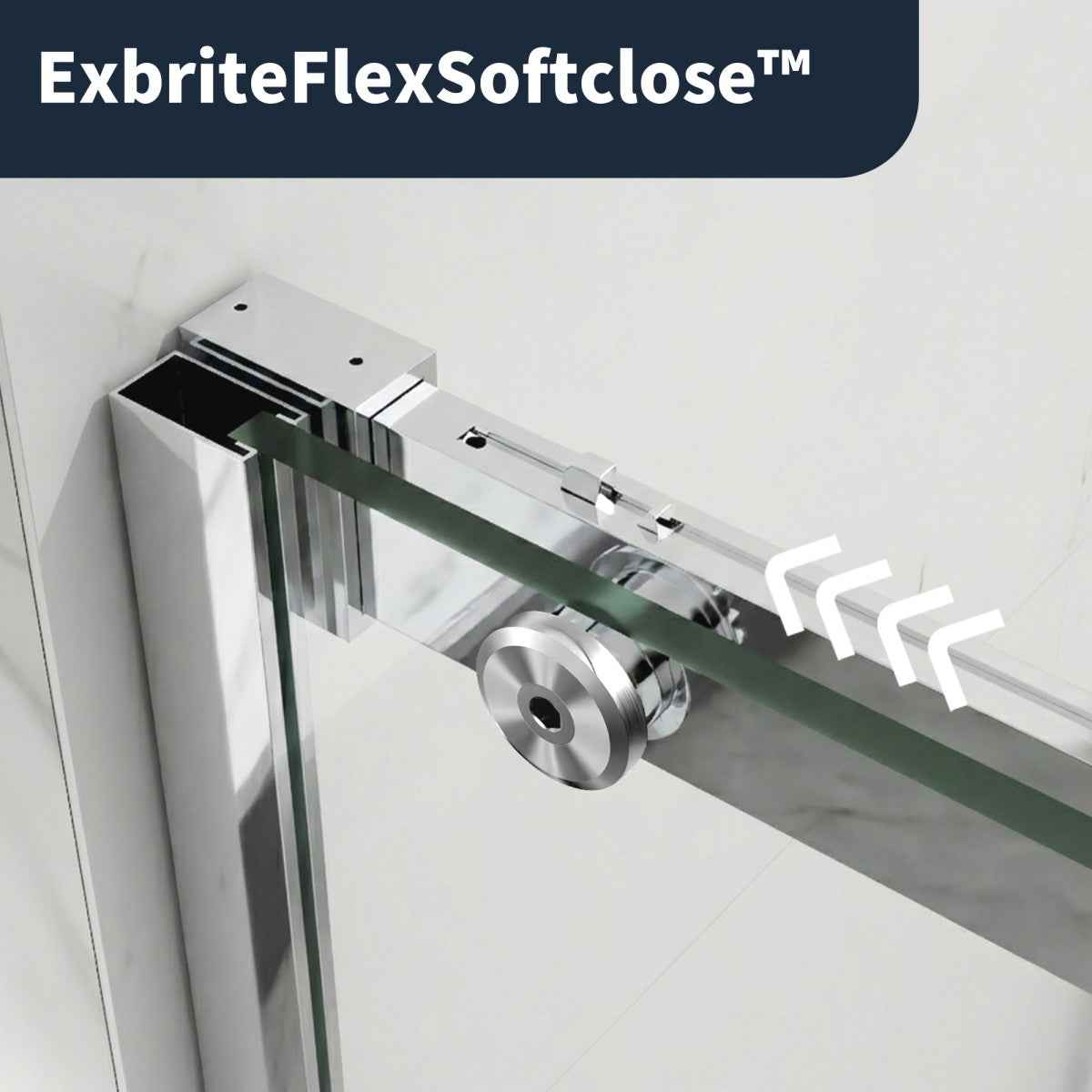 44-48" x 76" Frameless Sliding Shower door,Chrome,Easy clean|ExBrite Elysian-M Series